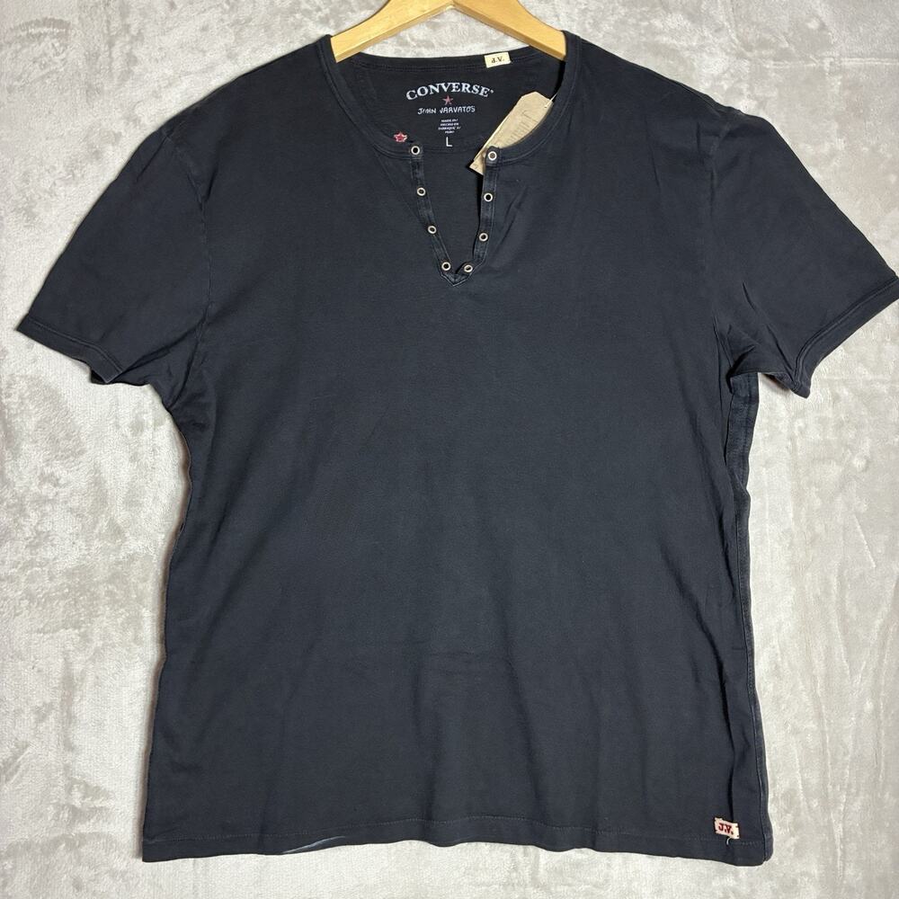 Converse John Varvatos Henley Top T-Shirt Top Granite Size L